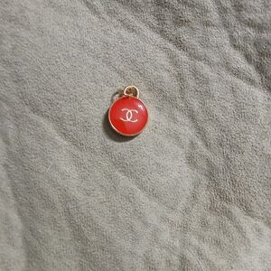 CHANEL Red and Gold Logo Pendant